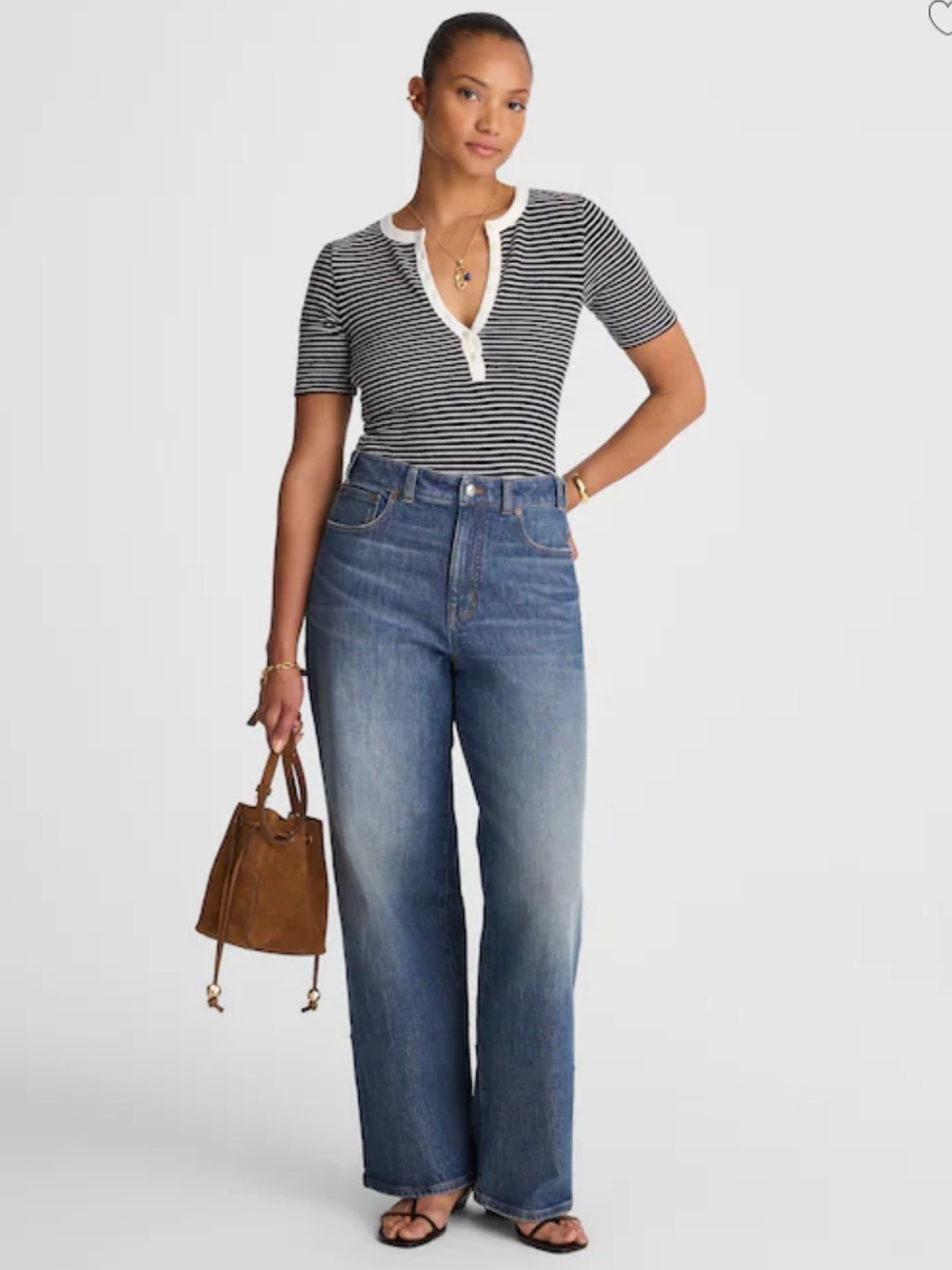Madewell The Petite Curvy Perfect Vintage Wide-Leg Jean - Harvey Wash